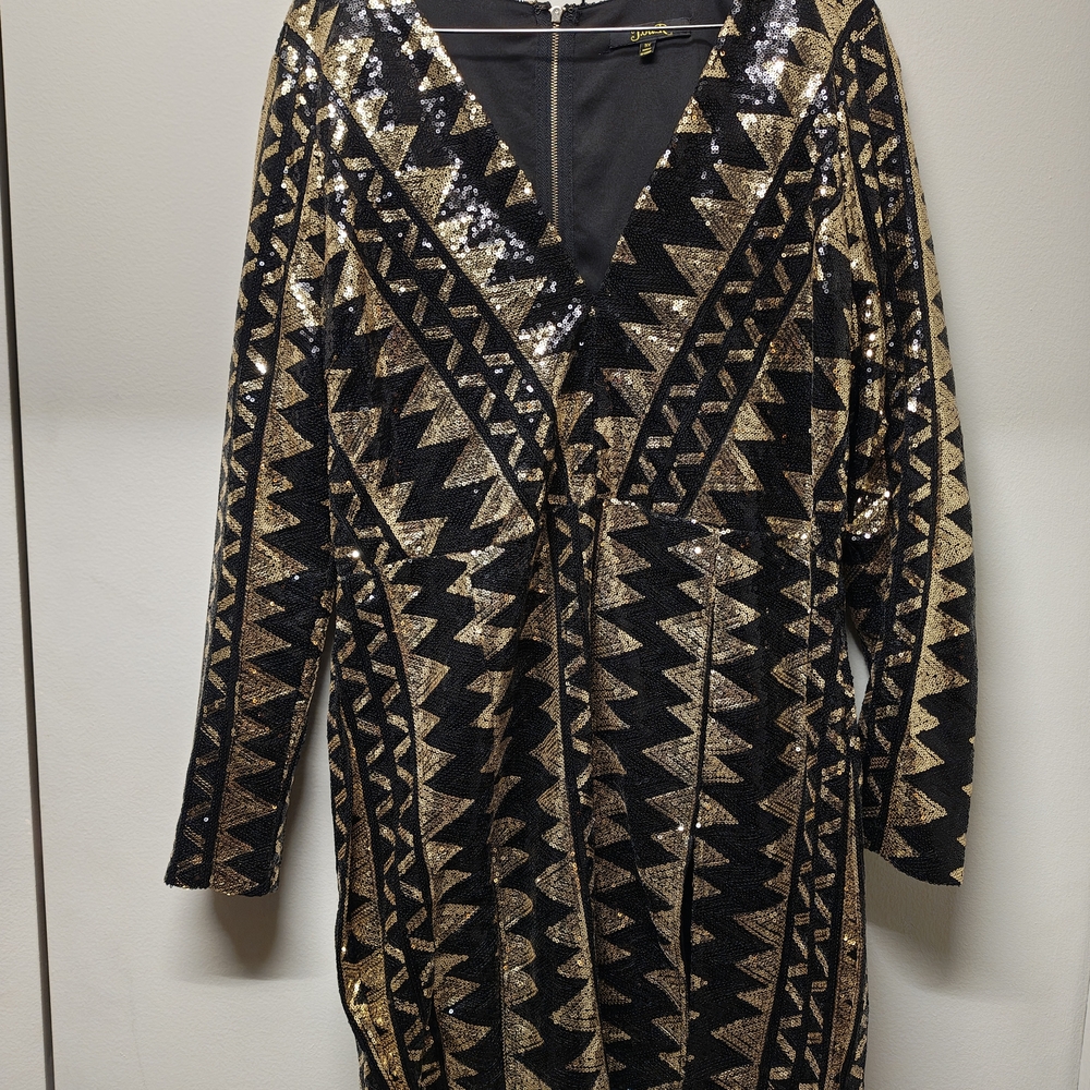 Black and Gold Sequin Dress